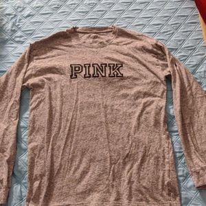 PINK long sleeve campus tee